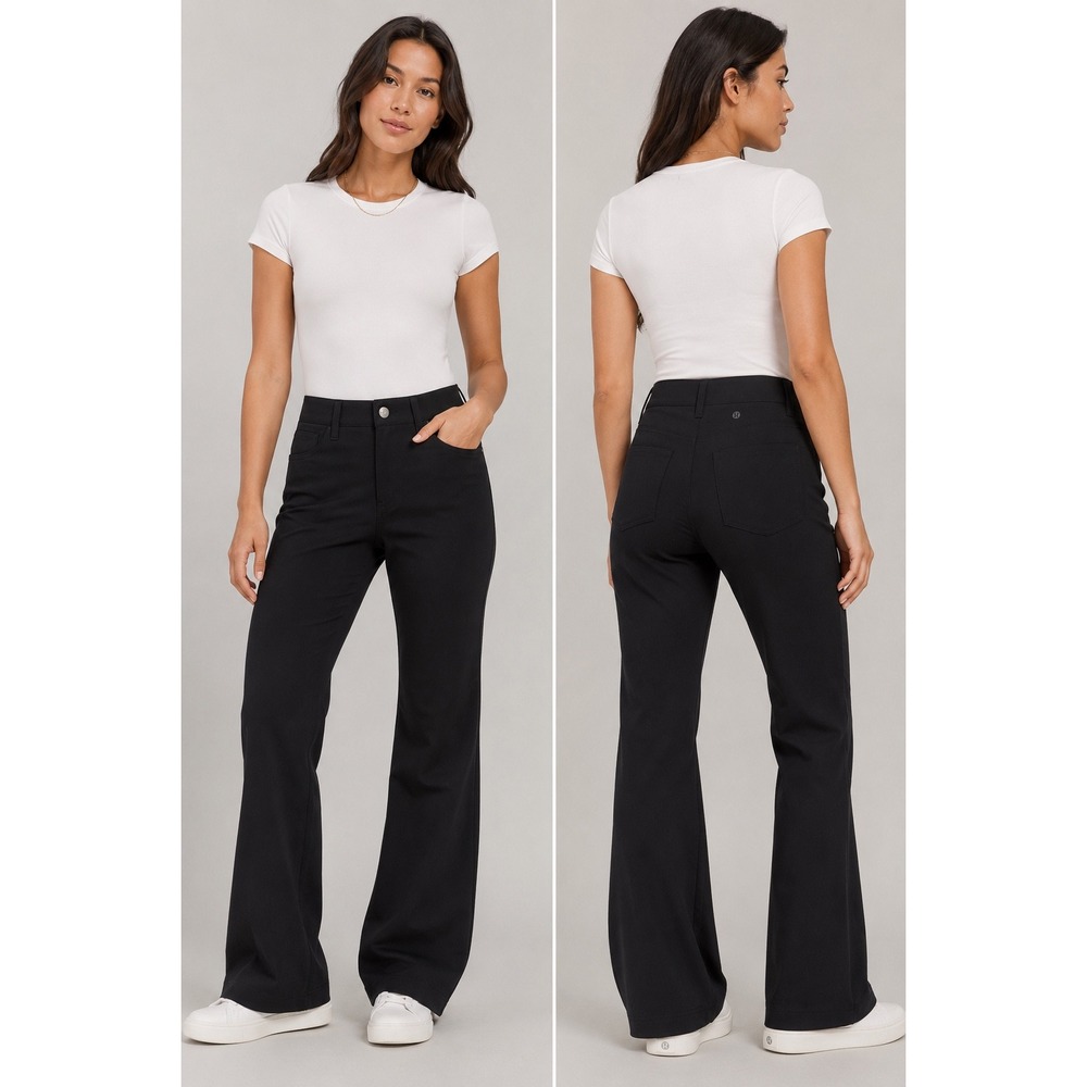 Lululemon EasyFive HR Subtle-Flare Pant Regular Black Utilitech Twill 30 LW5GX3S